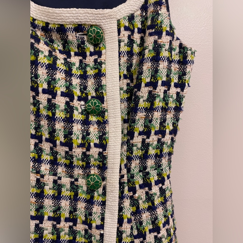 Kate Spade Pop Tweed Green Dress- US 16 - Picture 5 of 10